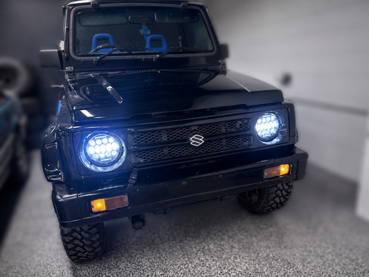 Suzuki Sierra 7" LED Headlights + Reverse Polarity Adapter Plug & Play